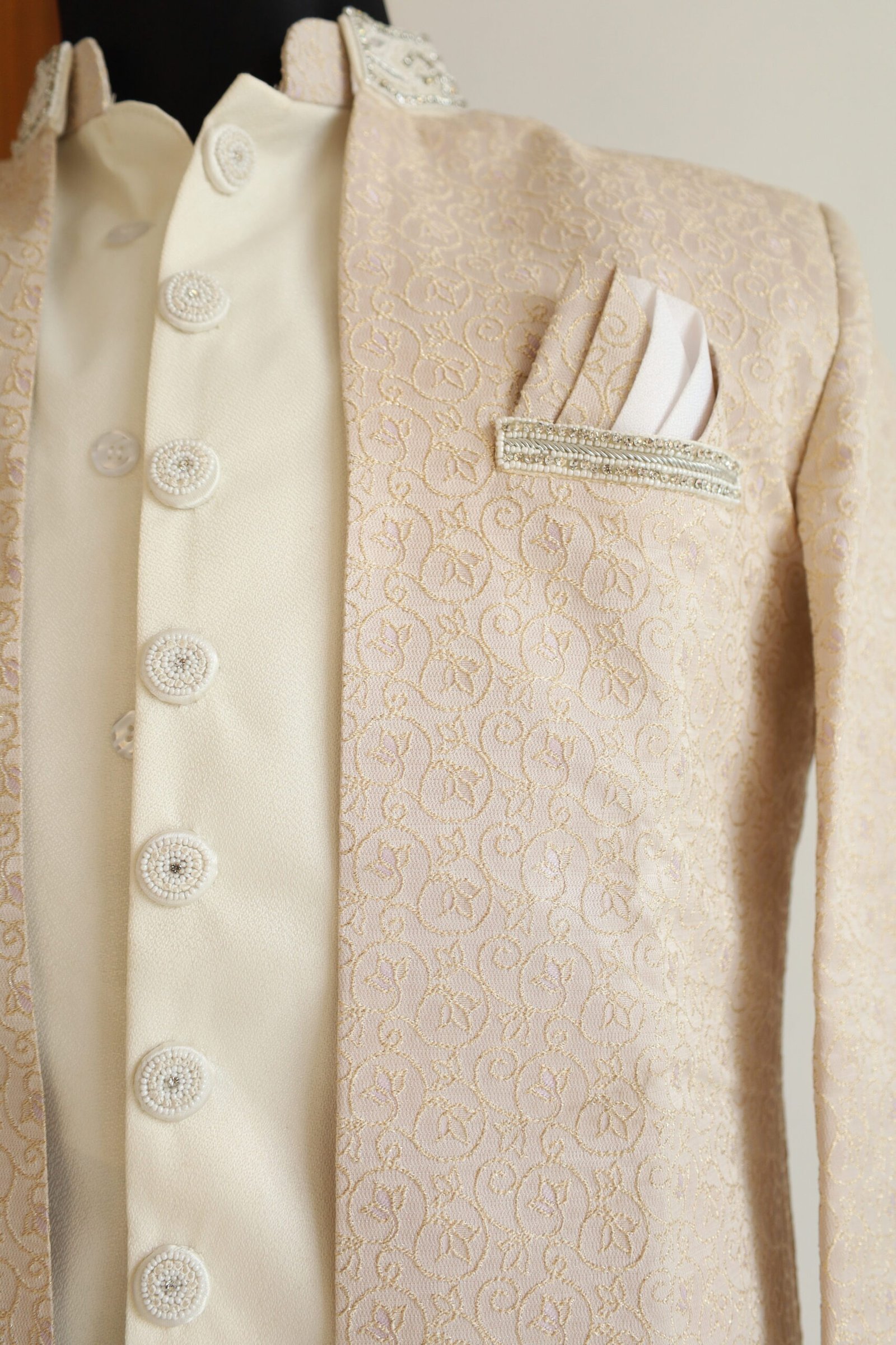 Flemingo - Light rose gold duel part Sherwani - Image 3
